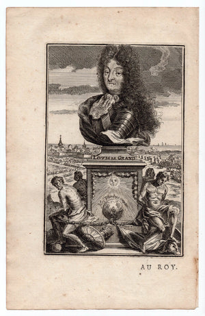 1702 Manesson Mallet Portrait Print, Louis Le Grand XIV King of France, Ludovicus Magnus