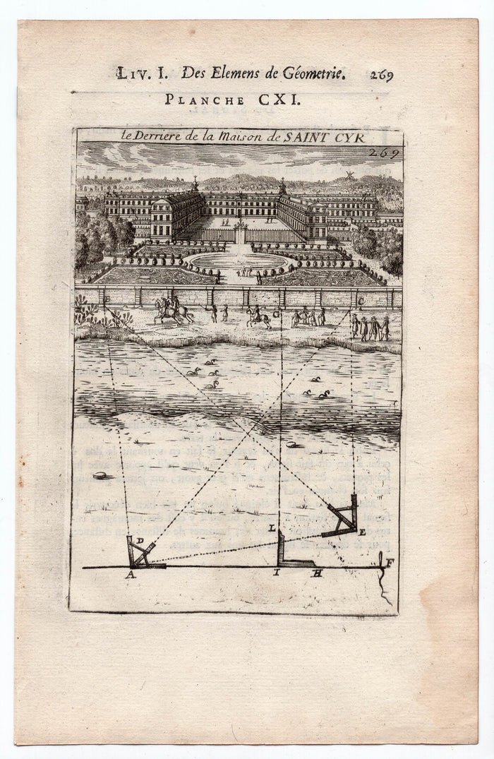 1702 Manesson Mallet, Back of Maison Royale de Saint-Louis, Saint-Cyr-l'Ecole, Print