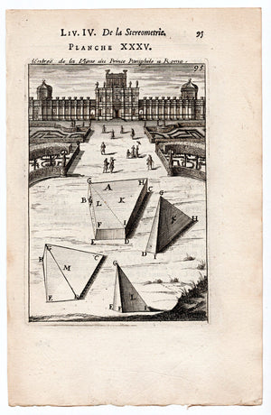 1702 Manesson Mallet, Entree de la Vigne de Prince Pamphile a Rome, Antique Print. Plate XXXV