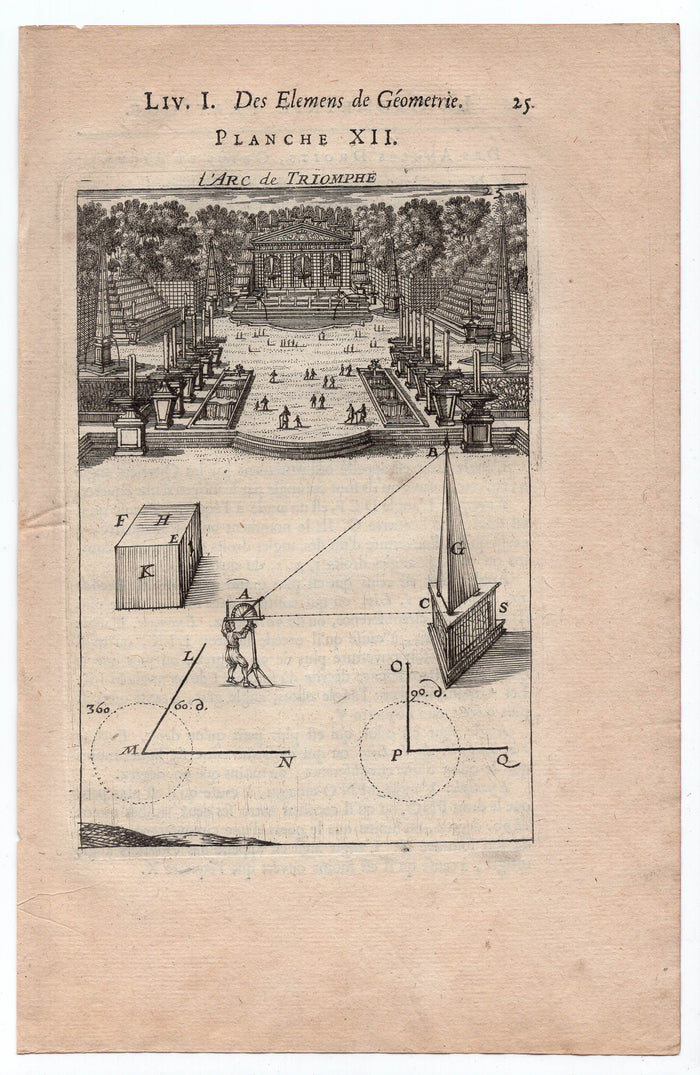1702 Manesson Mallet, L'Arc de Triomphe Versailles Palace Antique Print