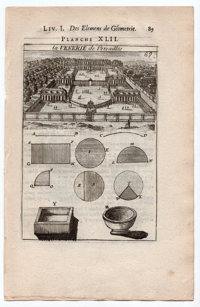 1702 Manesson Mallet, La Venerie de Versailles, Antique Print