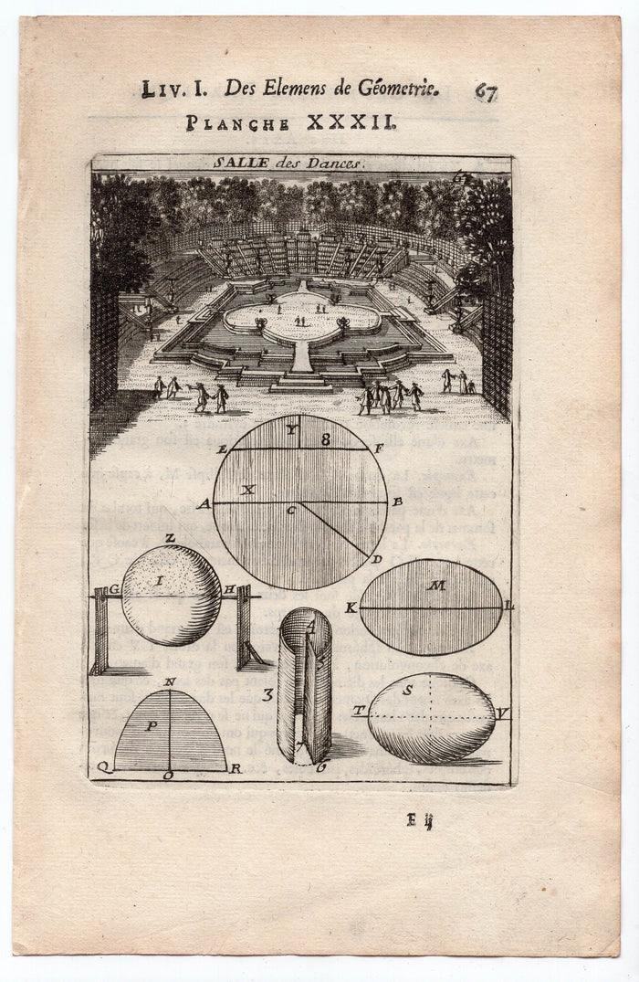 1702 Manesson Mallet, Salle des Dances, Versailles, Antique Print