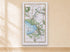 1783 Taylor & Skinner Antrim, Randalstown, Kells, Connor and Grange Ireland road map displayed on a light cream wall.