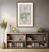 Framed antique Ireland road map of Banbridge, Gilford, Waringstown and Loughbrickland displayed in a modern interior.