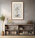Framed antique Ireland road map of Dublin, Swords and the route to Donaghadee displayed in a modern interior.