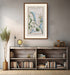 Framed antique Ireland road map of Kilkeel, Newcastle, Dundrum, Annalong and Clough displayed in a modern interior.