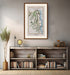 Framed antique Ireland road map of Larne, Glenarm, Ballygally and Glynn displayed in a modern interior.
