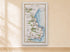 1783 Taylor & Skinner Lusk, Rush, Skerries and Balbriggan Ireland road map displayed on a light cream wall.