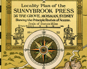 1932 Sydney Pictorial Map, James Emery, Locality Plan of Sunnybrook Press 3
