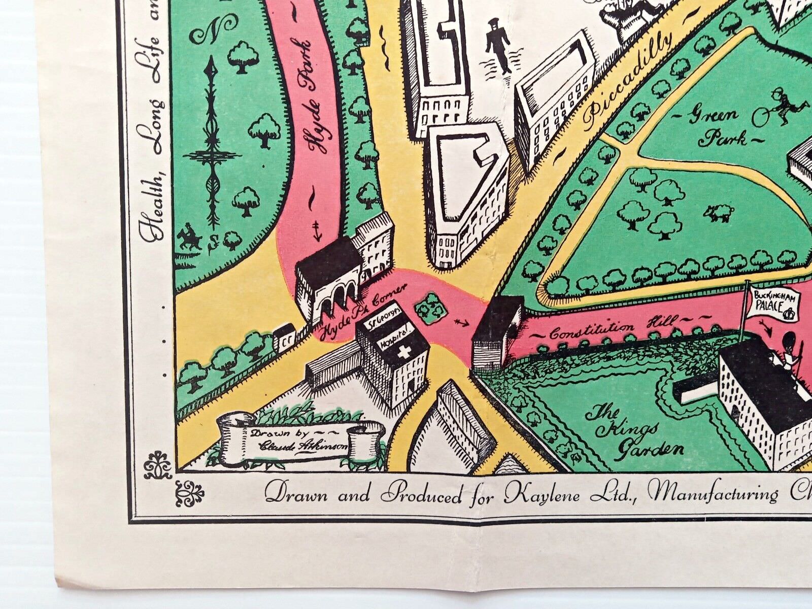 1937 Coronation Route King George 6th London Pictorial Map by Claude Atkinson 5