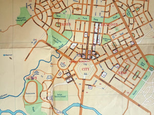 1955 Tourist Map of Canberra, City Plan, Australian Capital Territory, ACT, Australia