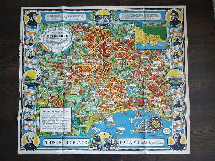 Dale, O. J. 1934, Pictorial map of the city and surroundings of Melbourne