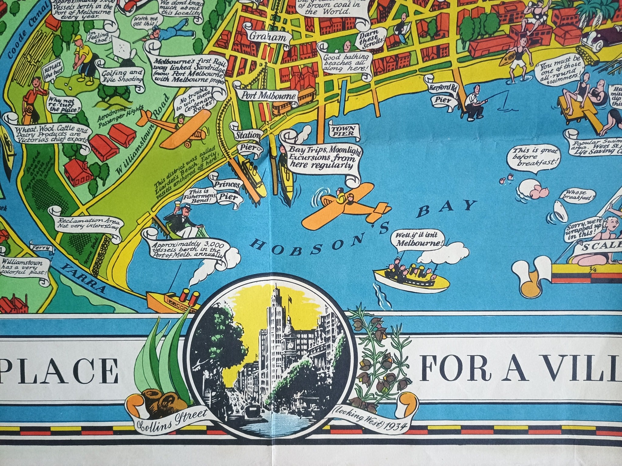 Dale, O. J. 1934, Pictorial map of the city and surroundings of Melbourne