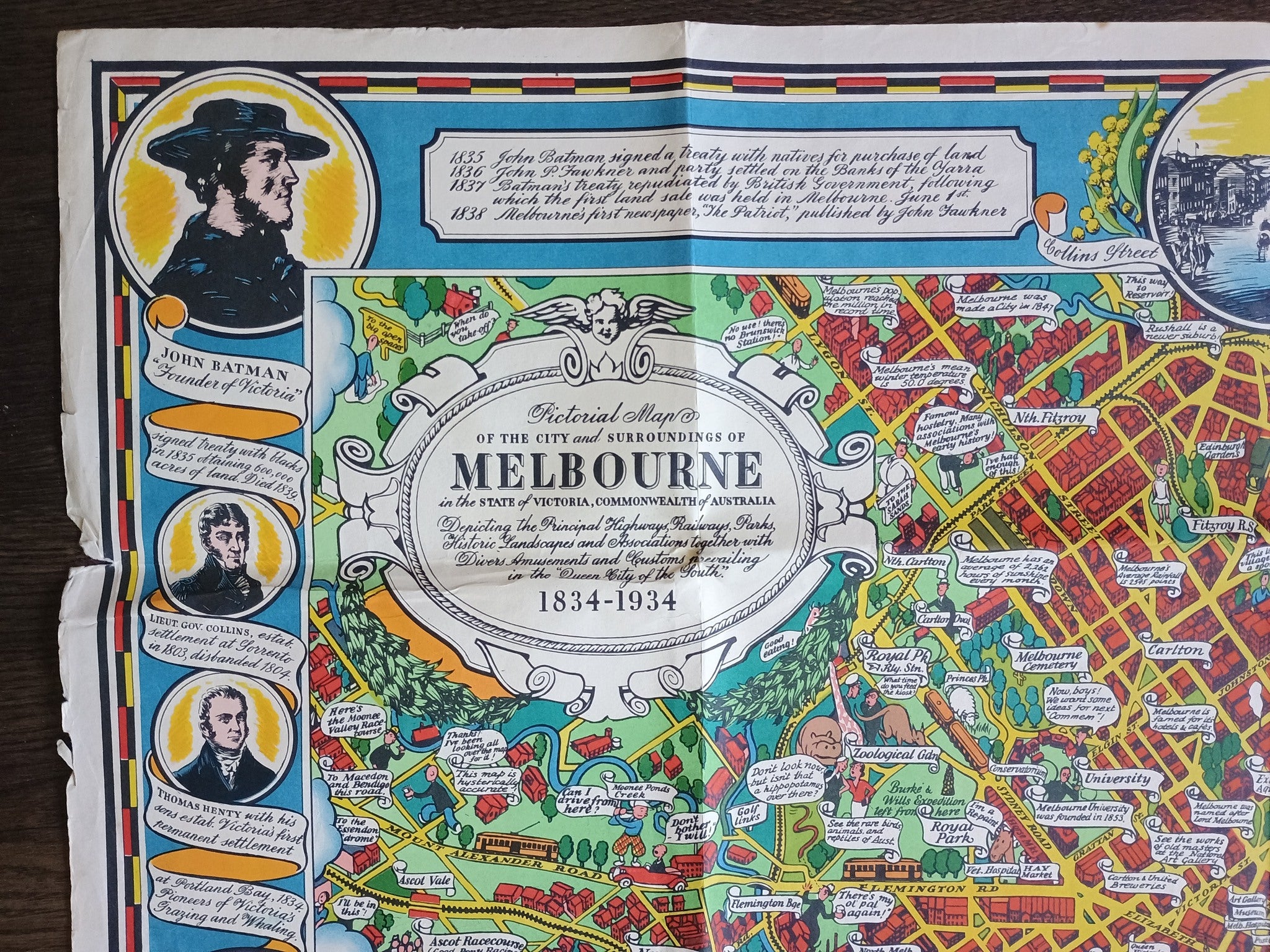 Dale, O. J. 1934, Pictorial map of the city and surroundings of Melbourne
