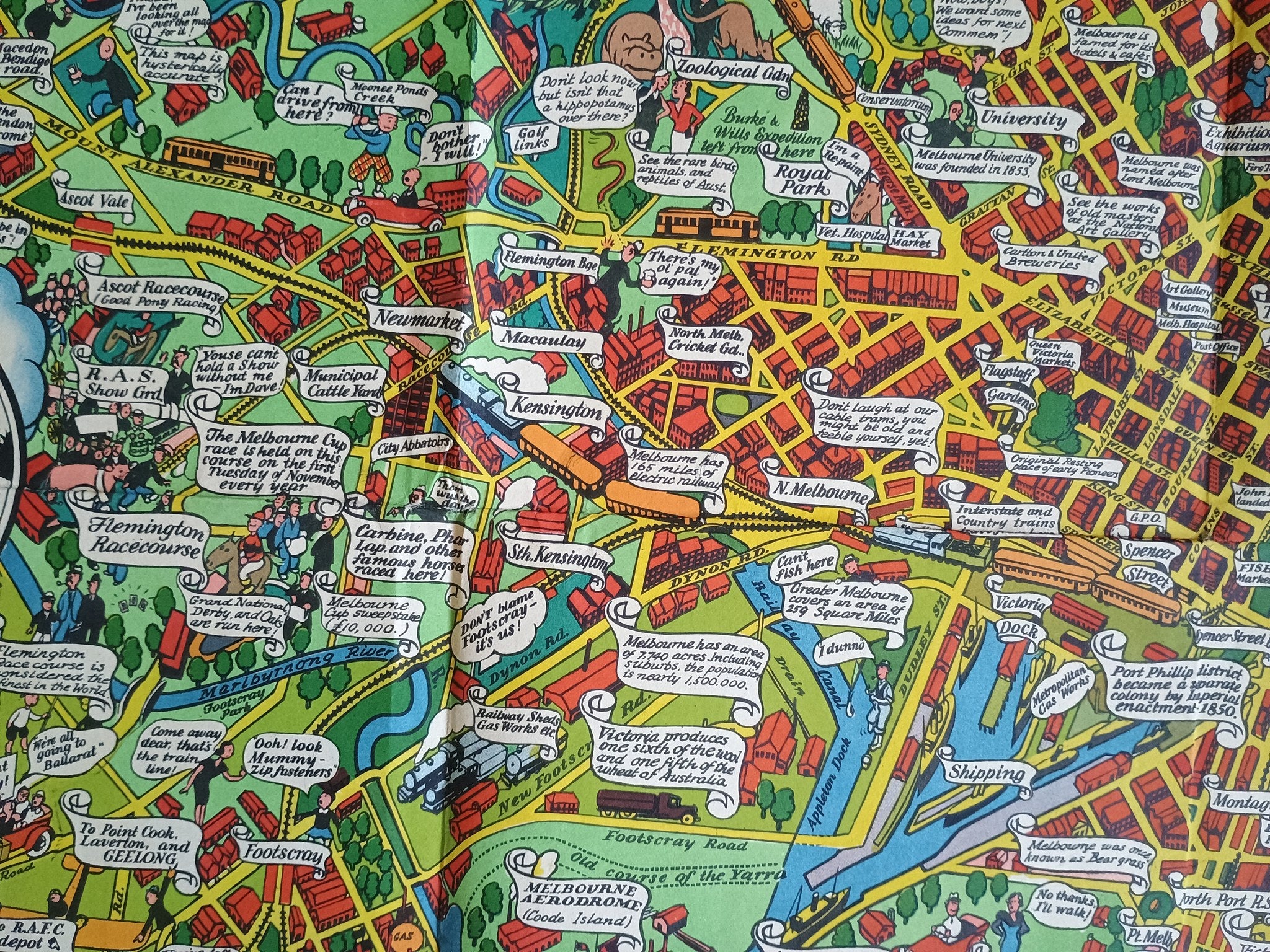 Dale, O. J. 1934, Pictorial map of the city and surroundings of Melbourne
