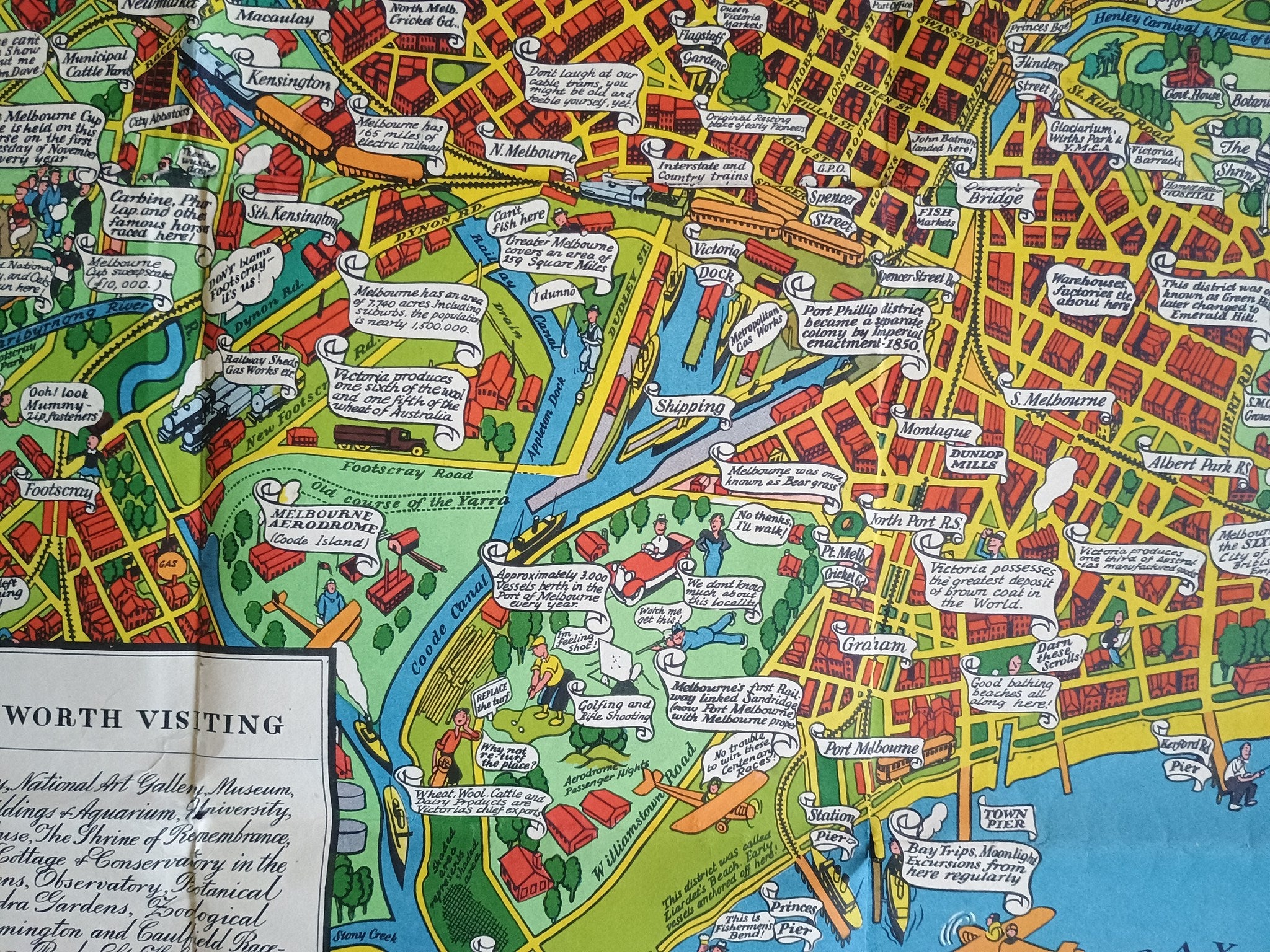 Dale, O. J. 1934, Pictorial map of the city and surroundings of Melbourne
