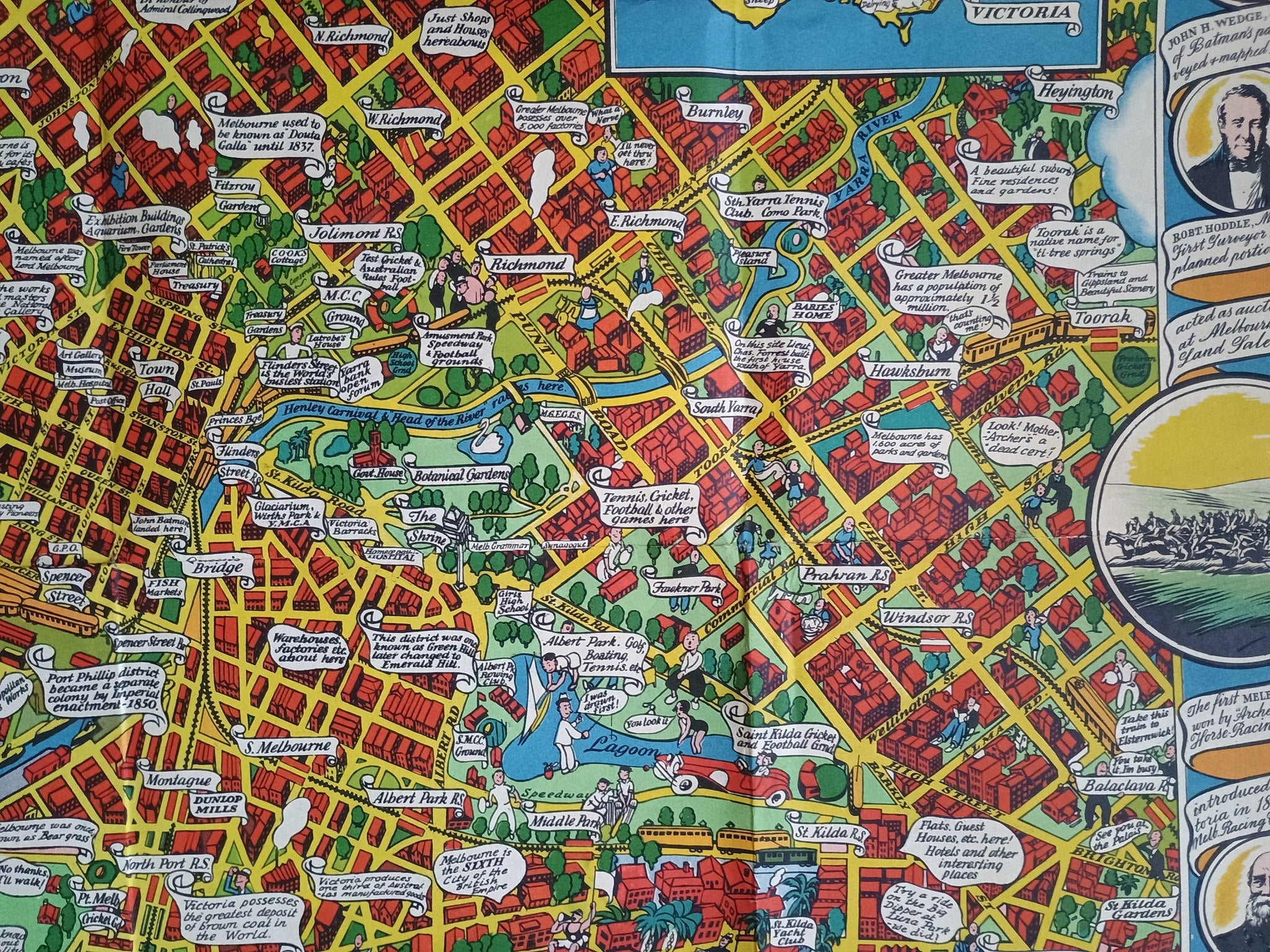 Dale, O. J. 1934, Pictorial map of the city and surroundings of Melbourne