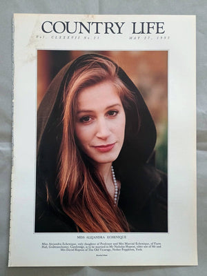 Alejandra Echenique Country Life Magazine Portrait May 27, 1993. CLXXXVII No. 21.

Miss Alejandra Echenique, only daughter of Professor and Mrs Marcial Echenique, of Farm Hall, Godmanchester, Cambridge, is to be married to Mr Nicholas Hopton, elder son of Mr and Mrs David Hopton of The Old Vicarage, Nether Poppleton, York..
