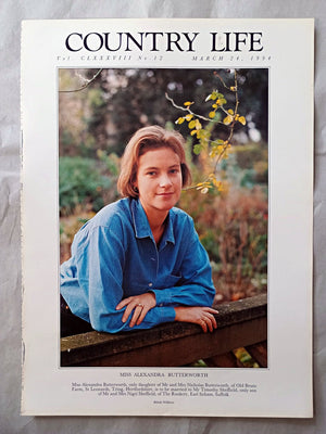 Alexandra Butterworth Country Life Magazine Portrait March 24, 1994. CLXXXVIII No. 12

Miss Alexandra Butterworth, only daughter of Mr and Mrs Nicholas Butterworth, of Old Bruns Farm, St Leonards, Tring, Hertfordshire, is to be married to Mr Timothy Sheffield, only son of Mr and Mrs Nigel Sheffield, of The Rookery, Earl Soham, Suffolk.