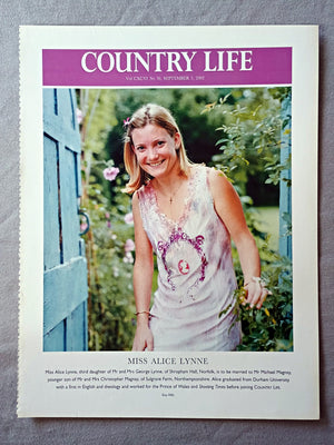Miss Alice Lynne, third daughter of Mr and Mrs George Lynne, of Shropham Hall, Norfolk, is to be married to Mr Michael Magnay, younger son of Mr and Mrs Christopher Magnay, of Sulgrave Farm, Northamptonshire. Alice graduated from Durham University with a first in English and theology and worked for the Prince of Wales and Shooting Times before joining COUNTRY LIFE.Miss Lucy Fleming - Lucy, aged 26, is the elder daughter of Mr and Mrs Christopher Fleming, of Newbury, Berkshire. After spending three years wor