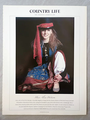 Miss Alice Watson - Alice, who will be 20 on Monday, is the elder daughter of Major and Mrs Alastair Watson, of Park Farm House, Cornwell, Oxfordshire. Educated at Stowe, she is doing her foundation year at the Leith School of Art, in Edinburgh. She is shown here wearing clothes sold in aid of the charity set up by her late sister, Sophie, to raise money for children at the John Radcliffe Hospital.