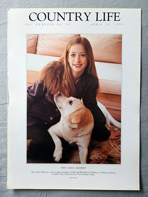 Alice Mayhew Country Life Magazine Portrait April 20, 1995 CLXXXIX No. 16

Miss Alice Mayhew is the younger daughter of Mr and Mrs Edward Mayhew, of Parson's Green, London. She celebrates her 21st birthday today.