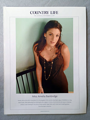 Miss Amelia Bainbridge - Amelia, who will be 24 on November 29, is the daughter of Mr and Mrs Peter Bainbridge, of Middleton-on-Sea, West Sussex. After graduating from Edinburgh with a degree in history of art, she did a ski season in Zermatt. Amelia is now working for the Jermyn Street jeweller Nigel Milne, and is seen here modelling pieces from the latest collection.