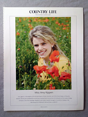 Miss Amy Kippen - Amy, aged 21, is the daughter of Mr Michael Kippen of Rode, Somerset, and of Mrs Alison Kippen, of Atworth, Wiltshire. She has just completed her second year studying fashion accessories at Cordwainers at the London College of Fashion. One of her handbags, designed to aid visually impaired teenagers, is currently on display in the V&A Museum of Childhood in Bethnal Green, London E2.