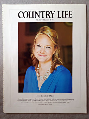 Miss Annabelle Milne - Annabelle, younger daughter of Mr and Mrs John Milne of Castle Godwyn, Gloucestershire, is engaged to be married to Stephen Minnis, son of Mr and Mrs Thomas Minnis of Kilmarnock, Ayrshire. They will be married this Saturday in the Cotswolds. Annabelle's mother appeared on the Frontispiece in July 1969.