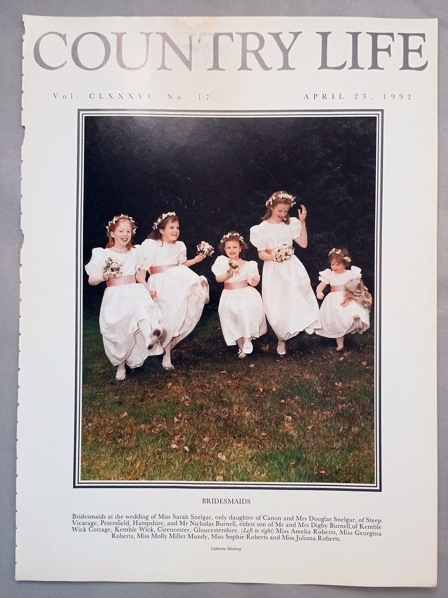 Miss Amelia Roberts, Miss Georgina Roberts, Miss Molly Miller Mundy, Miss Sophie Roberts and Miss Juliana Roberts