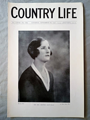 The Hon. Bronwen Scott-Ellis Country Life Magazine Portrait, Frontispiece, September 6 1930. LXVII No. 1755

Our frontispiece this week is a portrait of the Hon. Bronwen Scott-Ellis, who is the eldest daughter of Lord and Lady Howard de Walden.