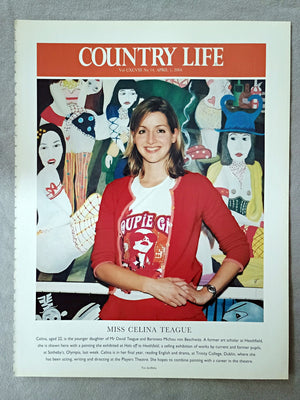 Miss Celina Teague - Celina, aged 22, is the younger daughter of Mr David Teague and Baroness Michou von Beschwitz. A former art scholar at Heathfield, she is shown here with a painting she exhibited at Hats off to Heathfield, a selling exhibition of works by current and former pupils, at Sotheby's, Olympia, last week. Celina is in her final year, reading English and drama, at Trinity College, Dublin, where she has been acting, writing and directing at the Players Theatre.