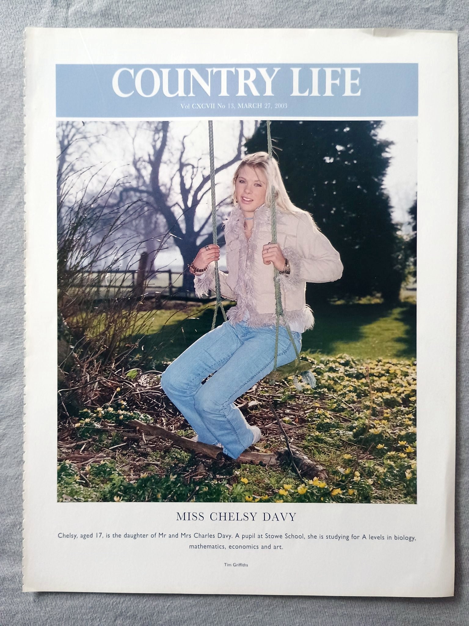 Miss Chelsy Davy - Chelsy, aged 17, is the daughter of Mr and Mrs Charles Davy. A pupil at Stowe School, she is studying for A levels in biology. mathematics, economics and art