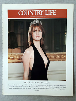 Miss Chloe Delevingne - Chloe, aged 19, is the eldest daughter of Mr and Mrs Charles Delevingne, of Lyall Street, Belgravia, SWI. She is shown here modelling a dress by Bruce Oldfield, and a pearl tiara by Mikimoto at the Crillon Haute Couture Ball in Paris. She also appears in this week's fashion feature (pages 76-79). Chloe, an Old Stoic, is in her first year reading biomedical science at University College London.
