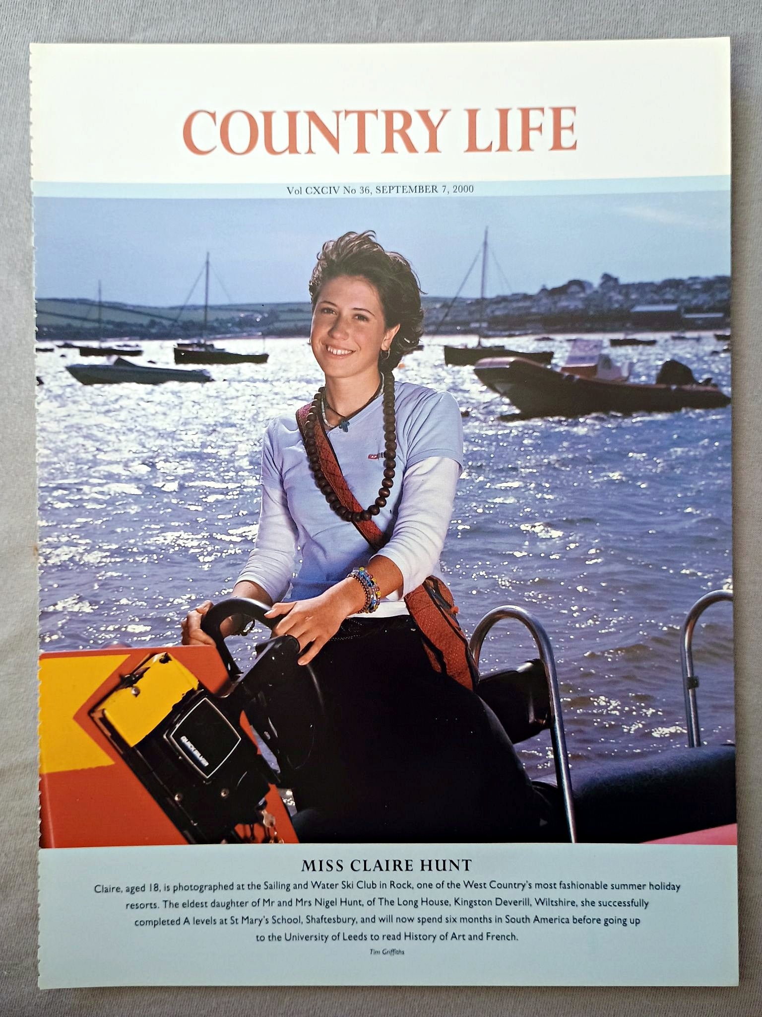 Miss Claire Hunt - Claire, aged 18, is photographed at the Sailing and Water Ski Club in Rock, one of the West Country's most fashionable summer holiday resorts. The eldest daughter of Mr and Mrs Nigel Hunt, of The Long House, Kingston Deverill, Wiltshire, she successfully completed A levels at St Mary's School, Shaftesbury, and will now spend six months in South America before going up to the University of Leeds to read History of Art and French