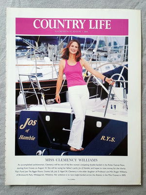 Miss Clemency Williams - An accomplished yachtswoman, Clemency will be one of the few women competing double-handed in the Rolex Fastnet Race, starting from Cowes on August 10. She will be racing her father's yacht, Jos of Hamble, and hopes to raise money for the charity Flip's Fund (see The Bigger Picture, Country Life, July 3). Aged 24, Clemency is the elder daughter of Professor and Mrs Roger Williams, of Brickworth Park, Whiteparish, Wiltshire. Her ambition is to race single-handed across the Atlantic i