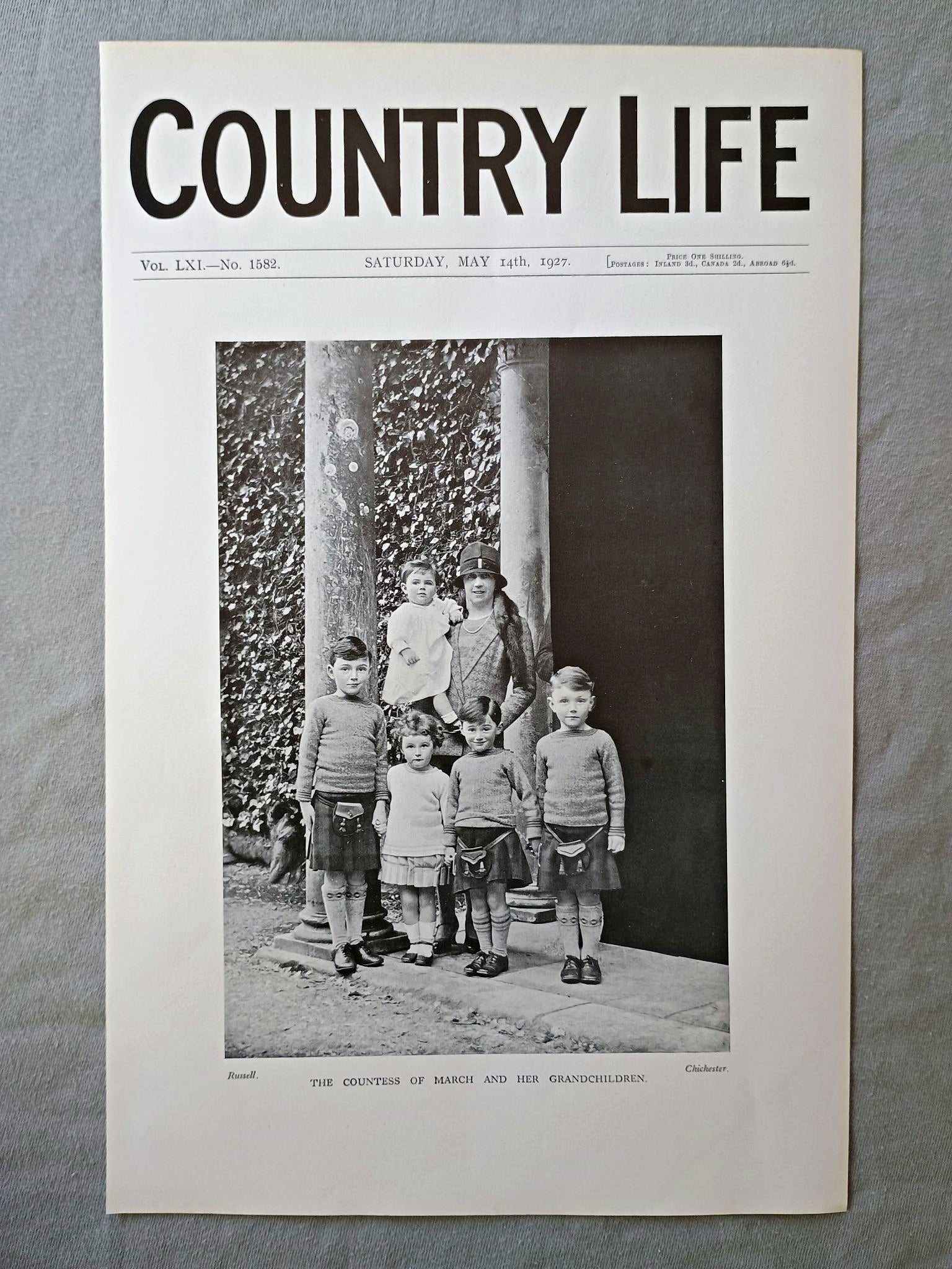 Countess of March, Hilda Gordon-Lennox Country Life Magazine Portrait, Frontispiece, May 14 1927. LXI No. 1582

Our frontispiece this week is a portrait of the Countess of March