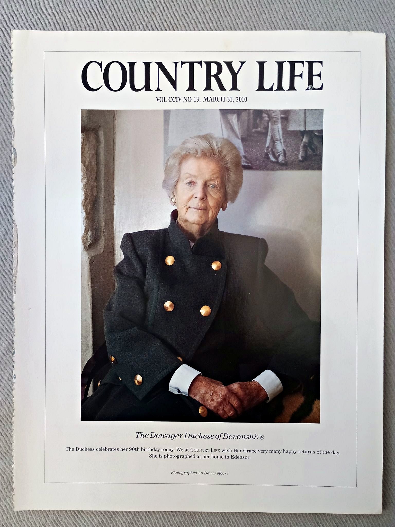 The Dowager Duchess of Devonshire - The Duchess celebrates her 90th birthday today. We at COUNTRY LIFE wish Her Grace very many happy returns of the day. She is photographed at her home in Edensor.