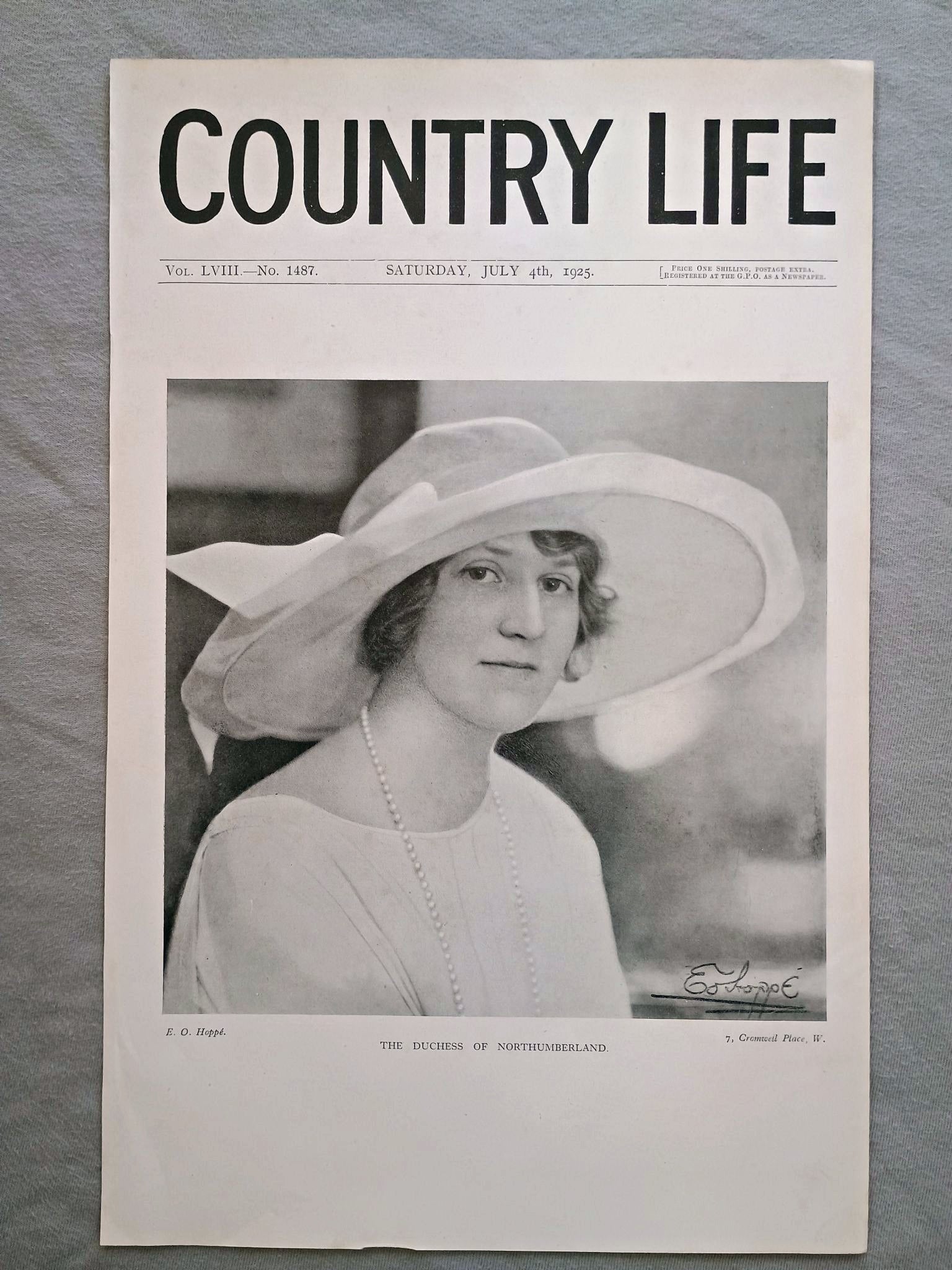 Duchess of Northumberland nee Lady Helen Magdalen Gordon-Lennox Country Life Magazine Portrait, Frontispiece, July 4 1925. LVIII No. 1487

The featured frontispiece this week is a portrait of the Duchess of Northumberland