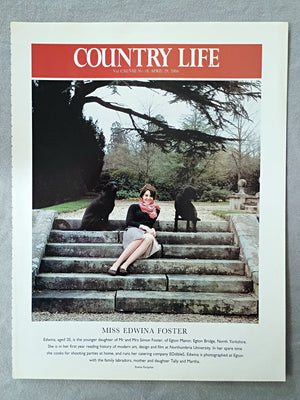 Miss Edwina Foster - Edwina, aged 20, is the younger daughter of Mr and Mrs Simon Foster, of Egton Manor, Egton Bridge, North Yorkshire. She is in her first year reading history of modern art, design and film at Northumbria University. In her spare time she cooks for shooting parties at home, and runs her catering company EDdibles. Edwina is photographed at Egton with the family labradors, mother and daughter Tally and Martha.