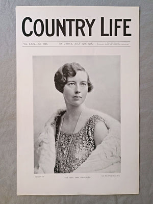 Mrs Critchley nee Eleanor Gladys Waring Country Life Magazine Portrait, Frontispiece, July 14 1928. LXIV No. 1643

The featured frontispiece this week is a portrait of the Hon. Mrs. Critchley, who is the only child of Lord and Lady Waring
