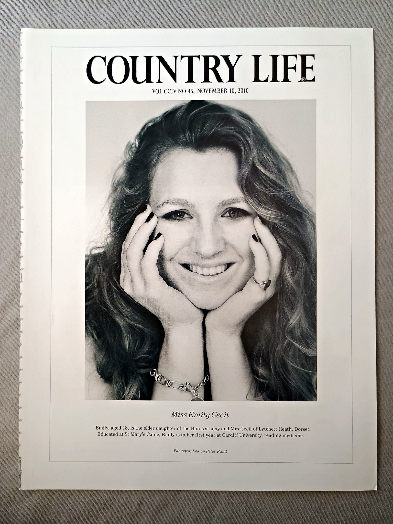Miss Emily Cecil - Emily, aged 18, is the elder daughter of the Hon Anthony and Mrs Cecil of Lytchett Heath, Dorset. Educated at St Mary's Calne, Emily is in her first year at Cardiff University, reading medicine.