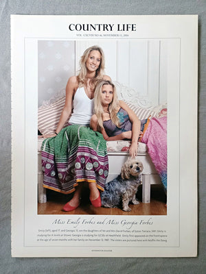 Miss Emily Forbes and Miss Georgia Forbes - Emily (left), aged 17, and Georgia, 15, are the daughters of Mr and Mrs David Forbes, of Eaton Terrace. SWI. Emily is studying for A levels at Stowe, Georgia is studying for GCSEs at Heathfield. Emily first appeared on the frontispiece at the age of seven months with her family on November 12, 1987. The sisters are pictured here with Muffin the Dawg.