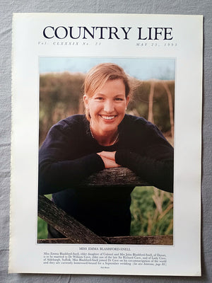 Emma Blashford-Snell Country Life Magazine Portrait May 25, 1995. CLXXXIX No. 21

Miss Emma Blashford-Snell, elder daughter of Colonel and Mrs John Blashford-Snell, of Dorset, is to be married to Dr William Cave, elder son of the late Sir Richard Cave, and of Lady Cave, of Aldeburgh, Suffolk. Miss Blashford-Snell joined Dr Cave on his circumnavigation of the world and they are currently homeward-bound for a September wedding. (See also Interview, page 80.).