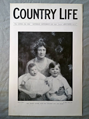 Mrs. Ernest Guthe nee Dorothy Renwick Country Life Magazine Portrait, Frontispiece, September 13 1930. LXVII No. 1756

Our frontispiece this week is a portrait of Mrs. Ernest Guthe nee Dorothy Renwick, wife of Mr. Ernest Guthe of Kepwick Hall, Yorkshire, with her two children, Ann and Digby. Mrs. Guthe is the daughter of Sir Harry Renwick.