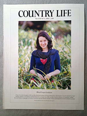Miss Freya Goolden - Freya, the eldest daughter of Mr and Mrs Michael Goolden of Foxes Bank Farm, East Sussex, is to be married to Capt Stephen Hudson, The Queen's Gurkha Engineers, younger son of Mr and Mrs Graham Hudson of Crowfield, Suffolk. She read Modern Languages at Durham University and now teaches German. Freya is photographed in the woodlands at home.
