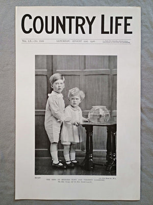 George Lascelles and Gerald Lascelles Country Life Magazine Portrait, Frontispiece, August 21 1926. LX No. 1544

The featured frontispiece this week is a portrait of the Hon. George and the Hon. Gerald Lascelles, the little sons of H.R.H Princess Mary, Viscountess Lascelles and Viscount Lascelles
