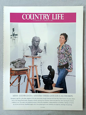 Miss Georgiana Anstruther-Gough-Calthorpe - Georgiana, aged 25, is the elder daughter of Mr John Anstruther-Gough-Calthorpe and Lady Mary Gaye Curzon. An artist, shown here in her Kensal Road studio, Georgiana recently returned from Florence, where she spent four years learning the classical tradition in art. This week, she exhibited bronzes at Hats off to Heathfield, a selling exhibition at Sotheby's, Olympia, of works by current and former Heathfield pupils; and is now preparing her own exhibition.