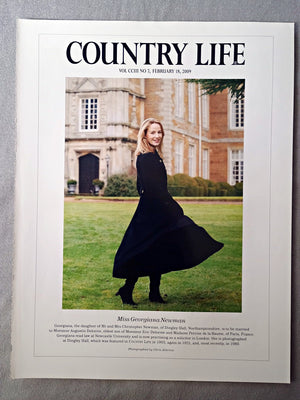 Miss Georgiana Newman - Georgiana, the daughter of Mr and Mrs Christopher Newman, of Dingley Hall, Northamptonshire, is to be married to Monsieur Augustin Delorme, eldest son of Monsieur Eric Delorme and Madame Perrine de la Baume, of Paris, France. Georgiana read law at Newcastle University and is now practising as a solicitor in London. She is photographed at Dingley Hall, which was featured in COUNTRY LIFE in 1903, again in 1921, and, most recently, in 1980.