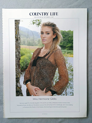 Miss Hermione Gibbs - Hermione, aged 19, is the elder daughter of Mr and Mrs Joe Gibbs, of Belladrum Estate, Inverness-shire. Educated at Stowe, she did an art foundation course at the Leith School of Art in Edinburgh, and is now studying in Florence at the Charles H. Cecil Studios. Hermione hopes to become a portrait painter.